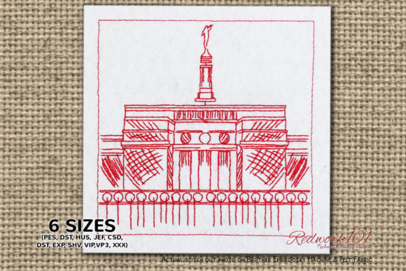 Columbia Temple: A Vacation-Ready Embroidery Design for Handmade Gifts