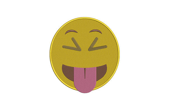 Face with Tongue Emoji: A Playful Embroidery Gem