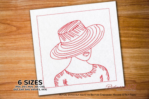 Woman with Large Hat: A Timeless Embroidery Gem